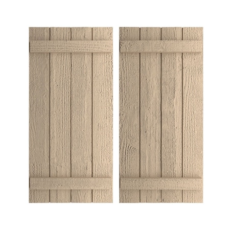 Rustic Four Board Joined Board-n-Batten Rough Sawn Faux Wood Shutters, 22W X 40H